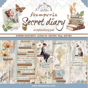 Комплект дизайнерска хартия - Secret Diary - 10 двустранни листа