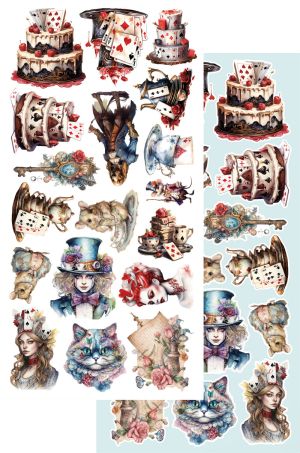 Комплект дизайнерска хартия - Alice - 6 листа