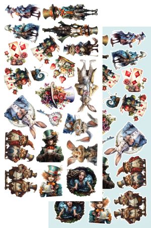 Комплект дизайнерска хартия - Alice - 6 листа