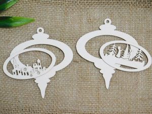 Висулка зимен пейзаж- 2 бр.