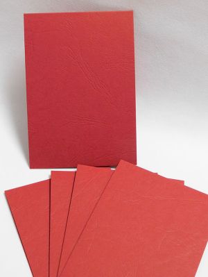 Релефни заготовки за картички - Red Leather - 5 бр.