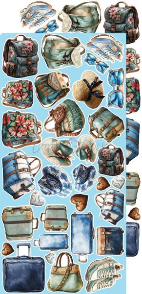 Комплект дизайнерска хартия с елементи за изрязване - Summer Adventures MIX - 18 листа