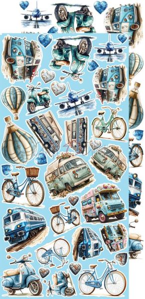 Комплект дизайнерска хартия с елементи за изрязване - Summer Adventures MIX - 18 листа