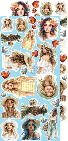 Комплект дизайнерска хартия с елементи за изрязване - Summer Adventures MIX - 18 листа