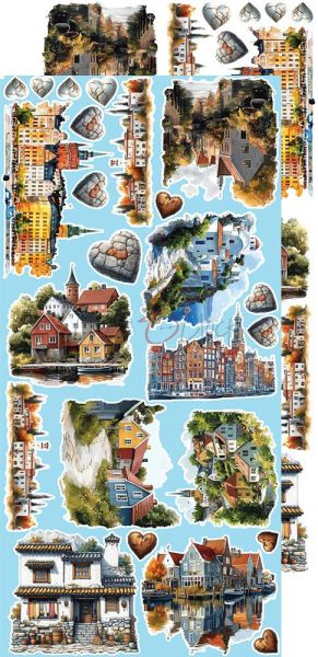 Комплект дизайнерска хартия с елементи за изрязване - Summer Adventures MIX - 18 листа