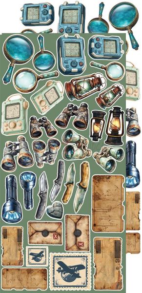 Комплект дизайнерска хартия с елементи за изрязване - Summer Adventures MIX - 18 листа