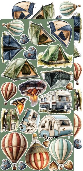 Комплект дизайнерска хартия с елементи за изрязване - Summer Adventures MIX - 18 листа