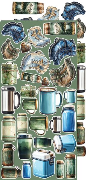 Комплект дизайнерска хартия с елементи за изрязване - Summer Adventures MIX - 18 листа