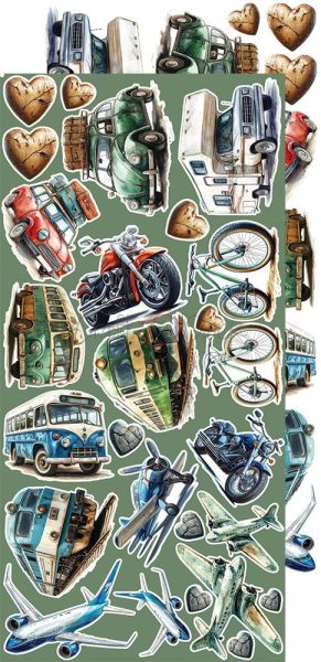 Комплект дизайнерска хартия с елементи за изрязване - Summer Adventures MIX - 18 листа