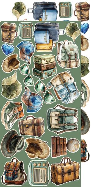 Комплект дизайнерска хартия с елементи за изрязване - Summer Adventures MIX - 18 листа