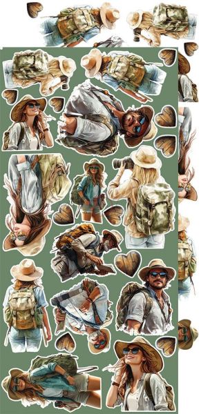 Комплект дизайнерска хартия с елементи за изрязване - Summer Adventures MIX - 18 листа