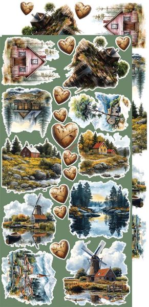 Комплект дизайнерска хартия с елементи за изрязване - Summer Adventures MIX - 18 листа