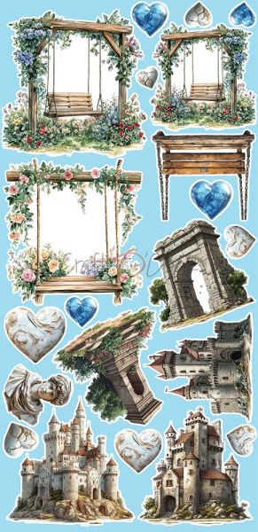 Комплект дизайнерска хартия с елементи за изрязване - Summer Adventures MIX - 18 листа