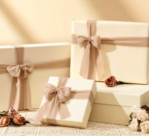 Панделка Ретро Копринен Шифон - Cappuchino - 4 см / 5.00 м.