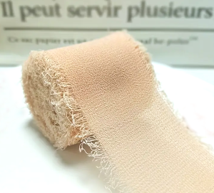 Панделка Ретро Копринен Шифон - Cappuchino - 4 см / 5.00 м.