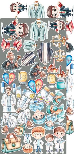 Комплект дизайнерска хартия с елементи за изрязване - The November Man Work Man - 18 листа