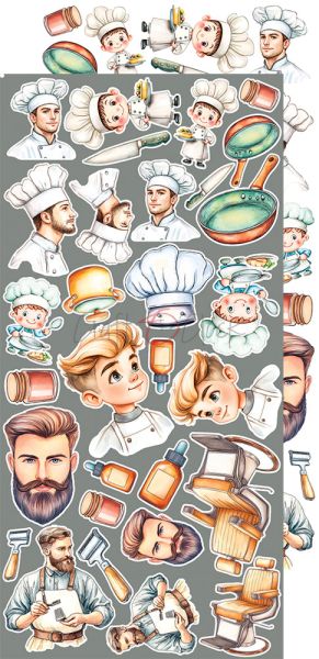 Комплект дизайнерска хартия с елементи за изрязване - The November Man Work Man - 18 листа