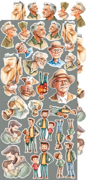 Комплект дизайнерска хартия с елементи за изрязване - The November Man Work Man - 18 листа