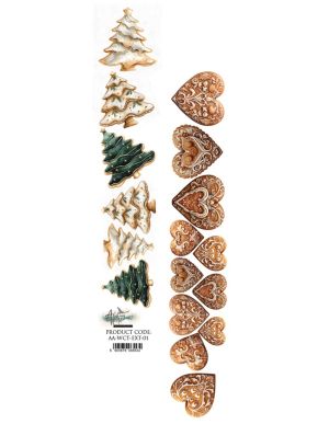 Дизайнерска хартия с елементи за изрязване - 30,00 x 5 см - 3 листа