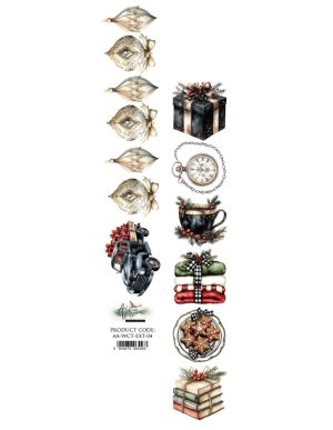 Дизайнерска хартия с елементи за изрязване - 30,00 x 5 см - 3 листа