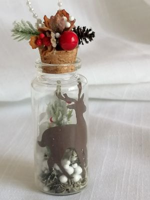 Миниатюра в Стъклено шишенце с декораци  - 7,00 х 3,00 см