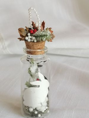 Миниатюра в Стъклено шишенце с декораци  - 7,00 х 3,00 см