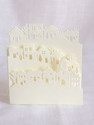 Заготовка за картичка Zig-ZAg 3 - Бяло злато перла - Зимен град - 1 бр.