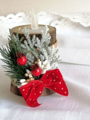 Свещник Дървени пънчета - 8.00 х 5,00 см - 1 бр.