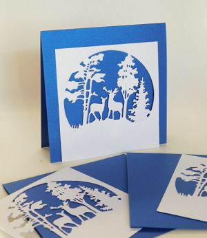 Заготовки за картички - Зимна приказка Синя перла - 3 бр.