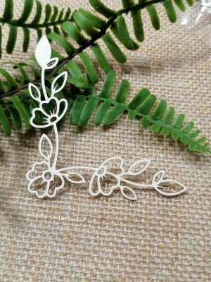 Ъгъл Голям - Клонки и цветя - 8,00 х 8,00 см - 2 бр.