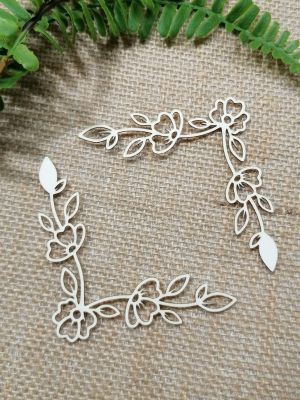 Ъгъл Голям - Клонки и цветя - 8,00 х 8,00 см - 2 бр.