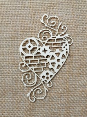 Орнамент- Сърце Зъбни колелета и тухли - 12,00 х 8,00 - 1 бр.