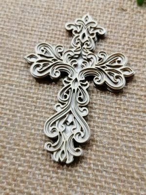 Многопластови 3D Елементи - Кръст - 10,00 х 7,00 см - 1 бр.