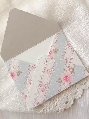 Комплект пликове с вложки - Vingade Сини рози - 8,50 х 10,50 см - 6 бр.