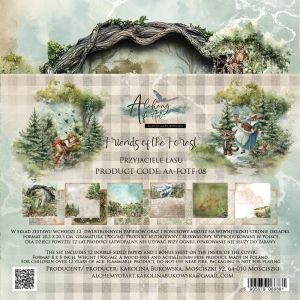 Комплект дизайнерска хартия - Friends of the Forest - 12 листа
