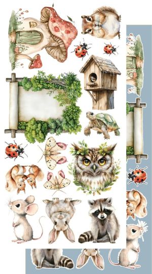 Комплект дизайнерска хартия - Friends of the Forest - 6 листа