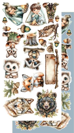 Комплект дизайнерска хартия - Friends of the Forest - 6 листа