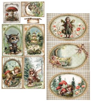 Комплект дизайнерска хартия - Friends of the Forest Cards Set - 6 листа
