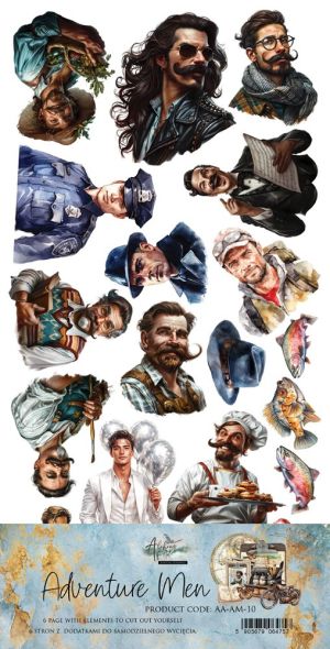 Комплект дизайнерска хартия - Adventure Men - 6 листа