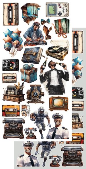 Комплект дизайнерска хартия - Adventure Men - 6 листа