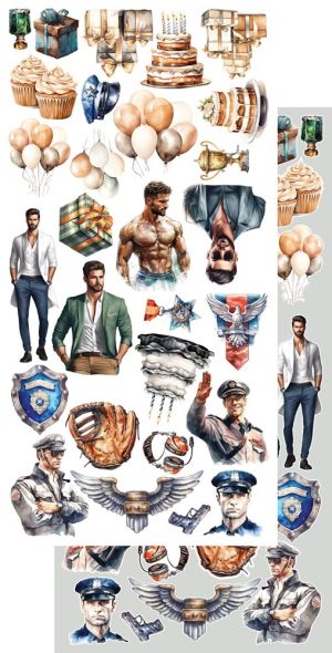 Комплект дизайнерска хартия - Adventure Men - 6 листа