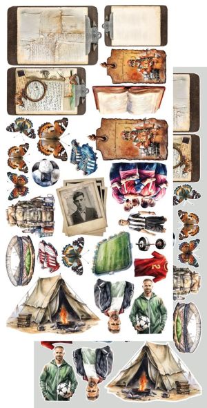 Комплект дизайнерска хартия - Adventure Men - 6 листа