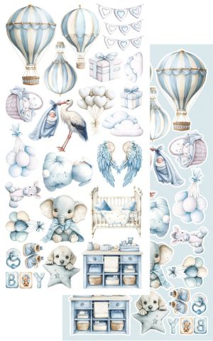 Комплект дизайнерска хартия - Baby – Boy - 6 листа