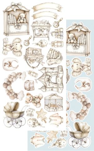 Комплект дизайнерска хартия - Baby – Boy - 6 листа