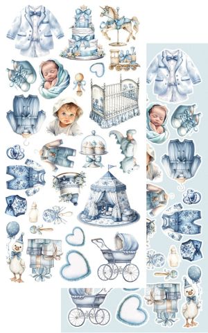 Комплект дизайнерска хартия - Baby – Boy - 6 листа