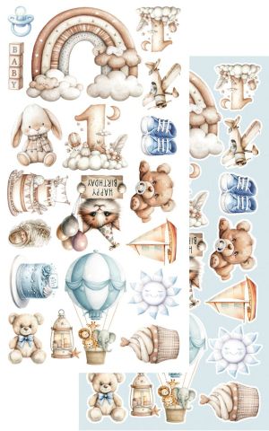 Комплект дизайнерска хартия - Baby – Boy - 6 листа