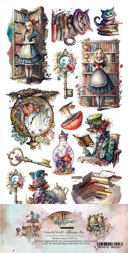 Комплект дизайнерска хартия - Following Alice - 12 листа