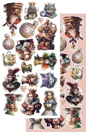 Комплект дизайнерска хартия - Following Alice - 12 листа