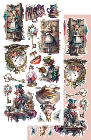 Комплект дизайнерска хартия - Following Alice - 12 листа