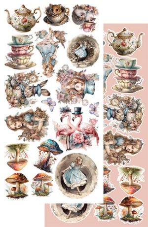 Комплект дизайнерска хартия - Following Alice - 12 листа